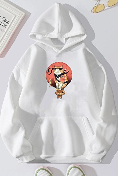 trendypassion سويت شيرت مطبوع عليه قطة شينوبي للجنسين