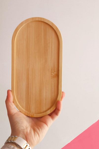 İLİVA Bamboo Oil Pot Stand - Soap Dish Stand - Multi-Purpose Presentation Holder