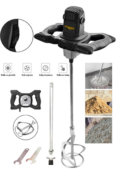 CRAFTERTOOLS Germany Bakır Sargı 6 Kademe Devir Ayarlı Elektirikli Alçı Boya ...