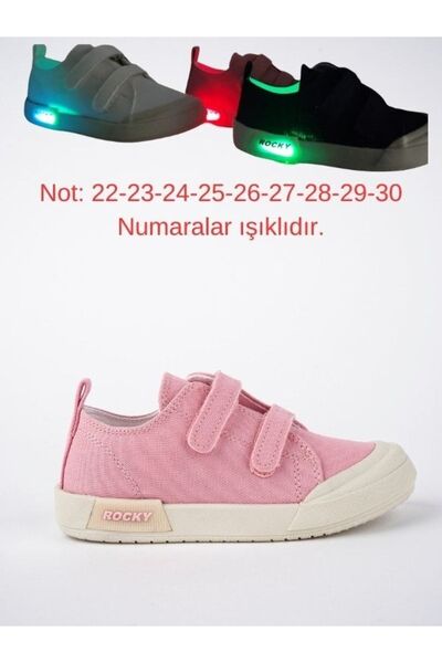 McDark Children's Pink Linen Lighted Orthopedic Sports Shoes