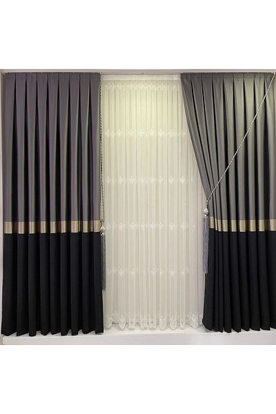 Fon Dünyası Panel Background Curtain Smoke Black (single Wing)