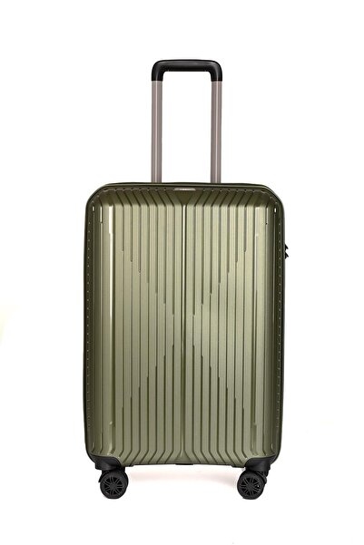 Wander A728 Polipropilen Kırılmaz 2'Li Valiz Seti Haki Orta Boy Kabin Boy