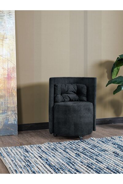 Meşe Home Elisa Tek Kişilik Minderli Tekerlekli Silinebilir Kumaş Konforlu Uy...