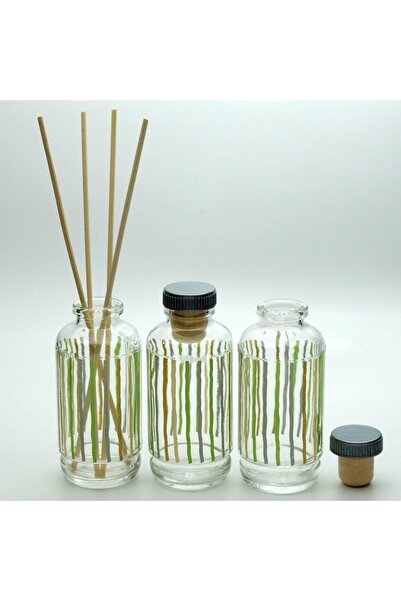 D&B YOL Çizgili Bambu Boş Oda Kokusu Şişesi 100 ml  3 Adet