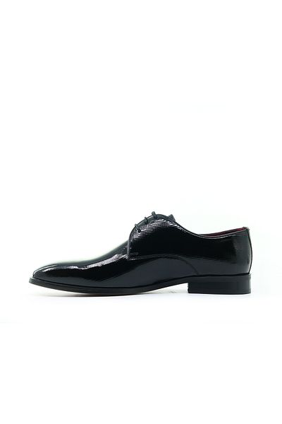 Pierre Cardin Pantofi clasici din piele naturală pentru bărbați - PİERRE CARDİN (40-44) 24 ani 120628   M Piele lacuită neagră