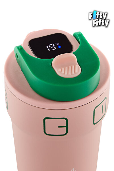 Vagonlife 550 ML LED Sıcaklık Göstergeli Akıllı Çelik Kahve Bardağı Askılı-Çelik Termos-Mug-FFVGN200