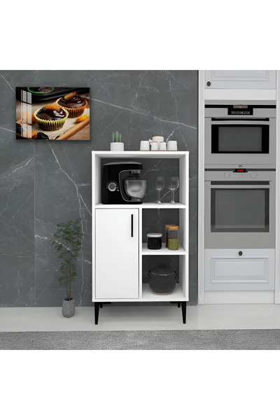 GKE HOME Mutfak Dolabı Kapaklı 5 Raflı Çok Amaçlı Dolap
