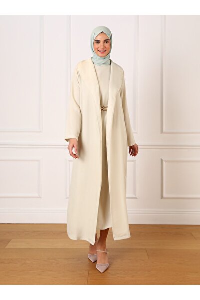 Refka Stone Color Aerobin Dress and Ferace Set