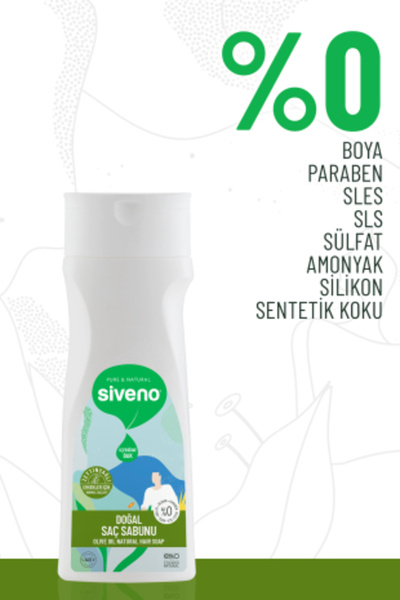 Siveno %100 Doğal Saç Sabunu- Zeytinyağlı Bal Avokado 9 Değerli Bitki Erkekler Için Bitkisel Şampuan 300ml