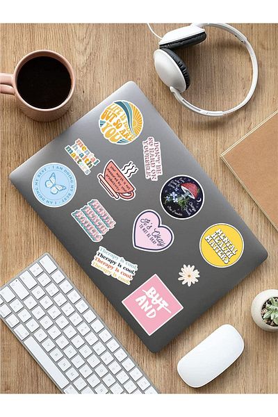 AR Sticker - Set de autocolante pentru tabletă pentru laptop cu tematică artistică mentală 2