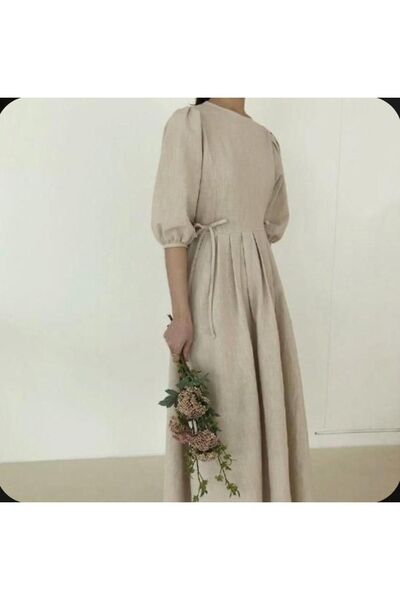 LOVELİXİR Keten Günlük Elbise