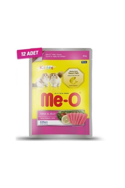 me-o 12 Adet - Meo Kitten Jöle Içerisinde Ton Balıklı Yavru Kedi Konservesi 8...