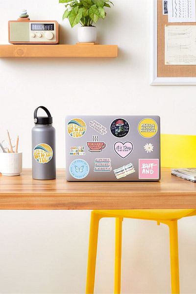 AR Sticker - Set de autocolante pentru tabletă pentru laptop cu tematică artistică mentală 2