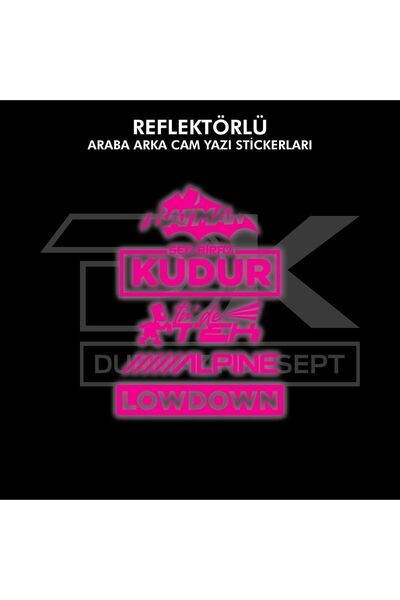 Run Grafik Shop ARABA ARKA CAM YAZILARI REFLEKTÖRLÜ BEYAZ-KIRMIZI-MAVİ-NEON Y...