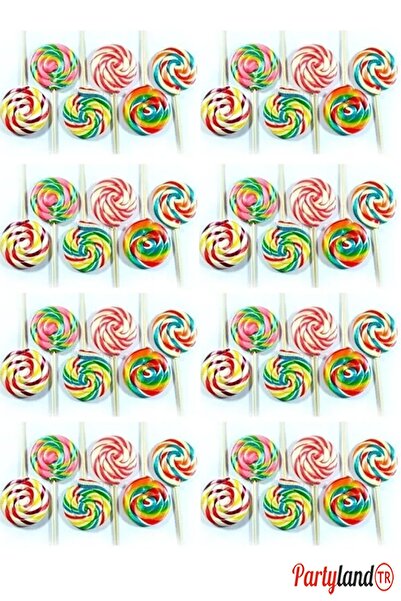 PartylandTR Lolipop Şekeri 100 Adet (30 Gr) Rengarenk Karışık Meyve Aromalı A...