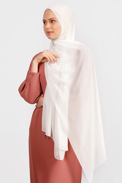 Differenza أوف وايت كريب شال شيفون