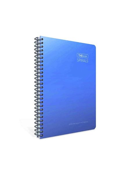 Gıpta Caiet cu carouri A4 cu 100 de coli cu copertă rigidă albastră - The Book Spirals