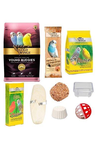 Gold Wings Premium Yavru Muhabbet Kuşu Besin Seti 8 Parça