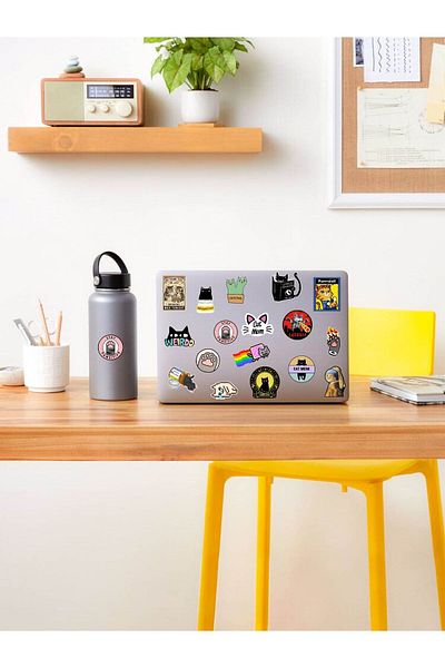 AR Sticker - Set de autocolante pentru laptop, notebook, tabletă cu tematică Cat
