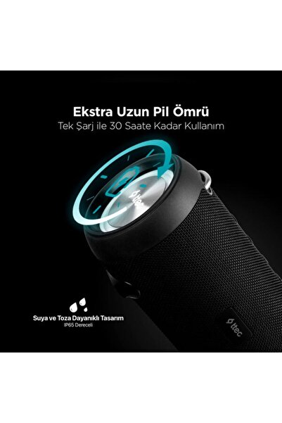 Ttec Dynamite Quattro 40W Çift Pasif Radyatör ve Aktif Sürücülü IP65 Ultra Güçlü Bluetooth Hoparlör