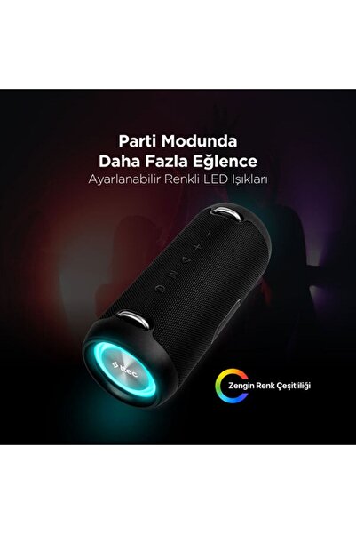 Ttec Dynamite Quattro 40W Çift Pasif Radyatör ve Aktif Sürücülü IP65 Ultra Güçlü Bluetooth Hoparlör