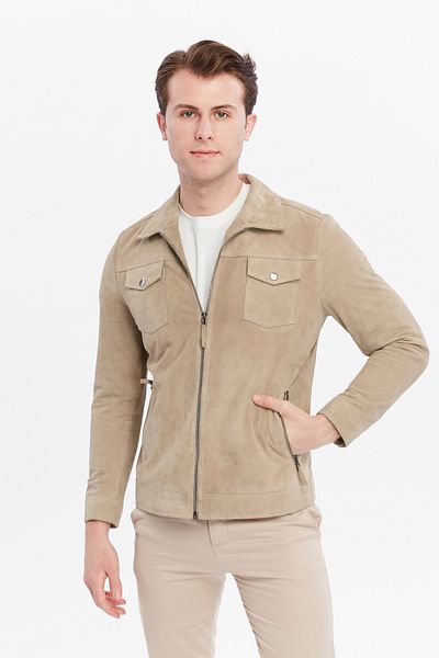 CE-YIL DERİ ÜRÜNLERİ Genuine Leather Suede Coat