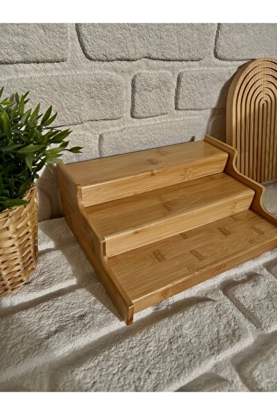 BUCOLIC 3 Katlı Ahşap Stand Organizer/ Baharatlık Standı Düzenleyici