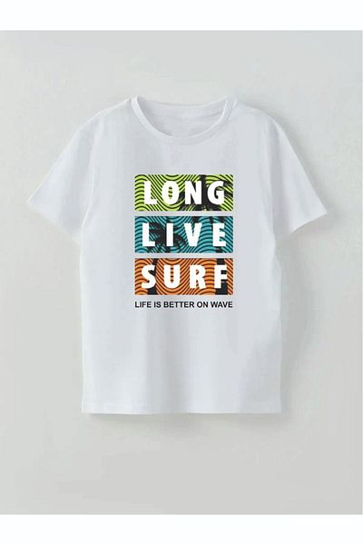 Cevval Băiat - Tricou imprimat LONG LIFE SURF