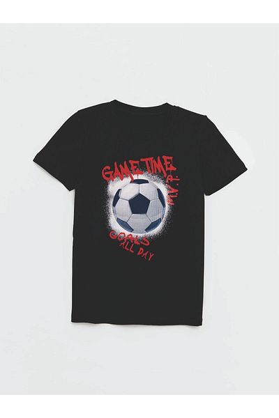 Cevval Boys' Football Printed T-Shirt