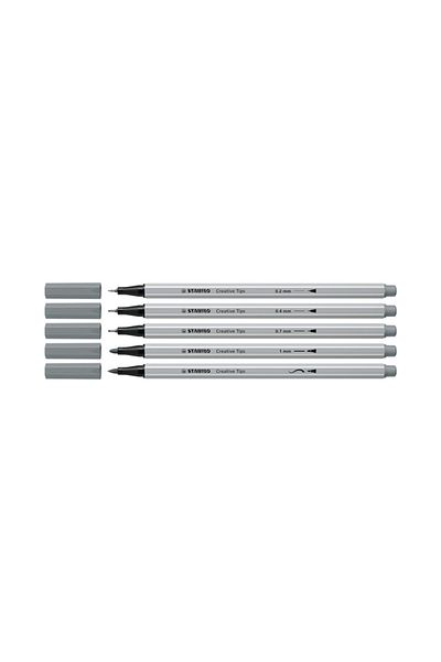 Stabilo Creative Tips - Arty - Felt Tip Pen Set - Pack of 10 - Black, Medium Grey