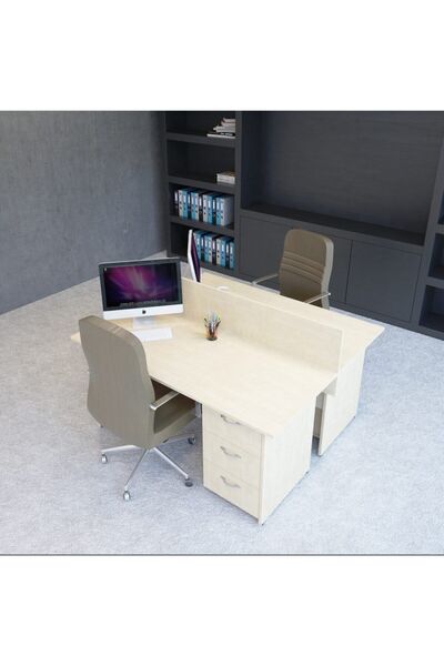 VENA Nil Workstation İkili Çalışma Masa 158cm X 140cm X 115h Çalışma Grubu İs...
