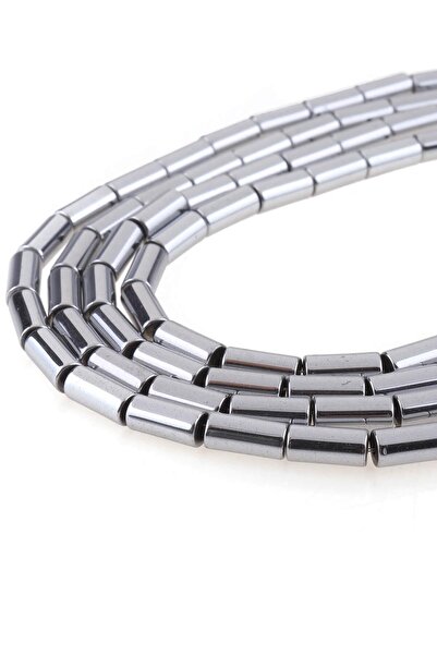 Dünya Doğal Taş 4X8MM اسطوانة حجر الهيماتيت صفيف - DZ3699