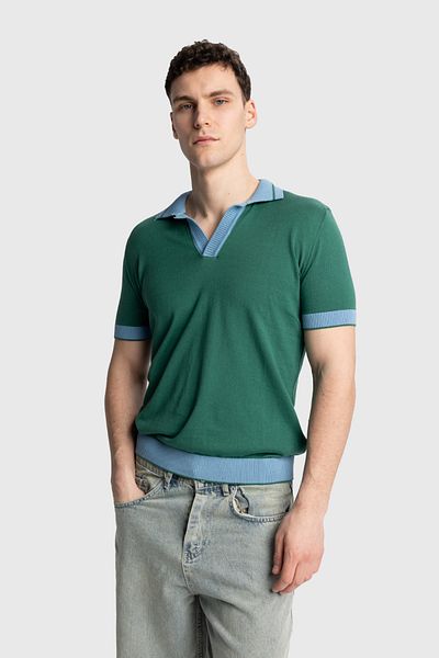 GIESTO Πλεκτό μπλουζάκι Polo Neck