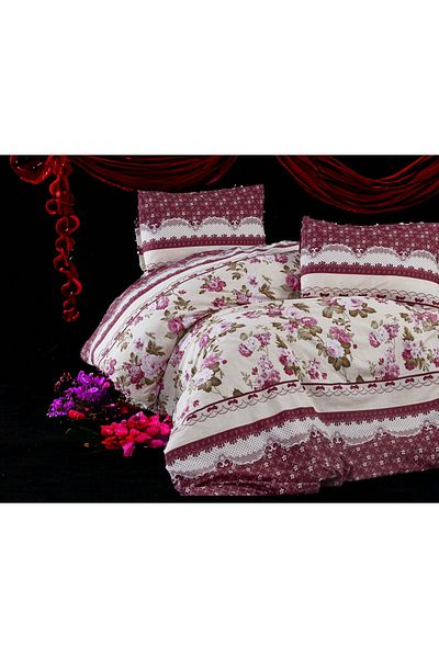 MAJESTE Diplomatic Home Gold Ranforce Floral Duvet Cover Set Double - 9380