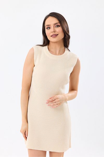 Cloudy Kids Rochie de damă din tricot cu nervuri - Vară cu decolteu