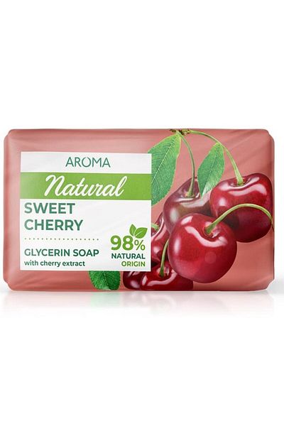AROMA NATURAL صابون سويت شيري 98% عشبي لغسل الوجه - 100 جرام