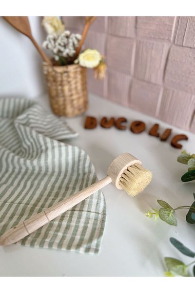 BUCOLIC Decorative Brush with Wooden Handle - Vegetable / Fruit / Dish Brush