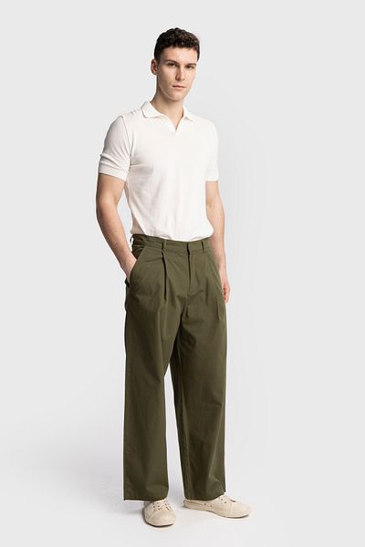 GIESTO Poplin Fabric - Pleated Trousers