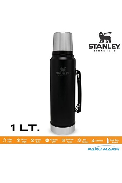 Stanley Legendary Klasik Vakumlu Paslanmaz Çelik Termos 1LT - Matte Black Pebble