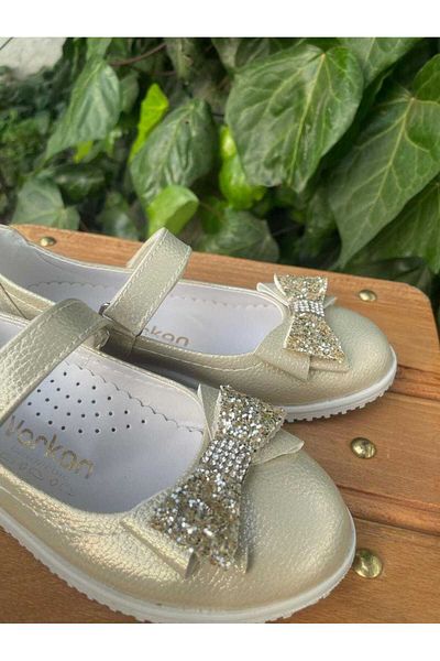 Sare Çocuk Giyim Fata - Balerini Ortopedici Printesa Glitter Auriu