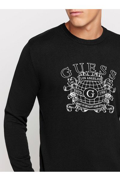 Guess BRITTON LS CN EMBROI - Comfortable Cut Embroidery