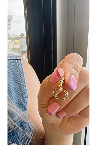 Gencay Kuyumculuk 14 Ayar Altın Prizma küpe