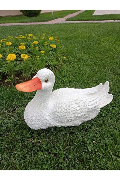 BilgeCe hoMe Büyük Ördek Heykeli, Beyaz Ördek Heykeli, Polyester Heykel