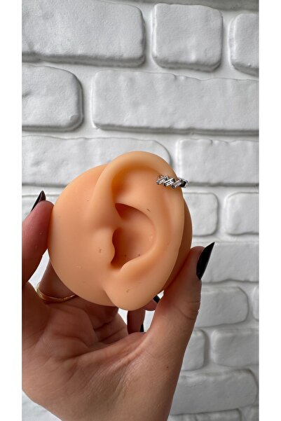 alysa jewelry cerrahi çelik halka üçtaşlı piercing