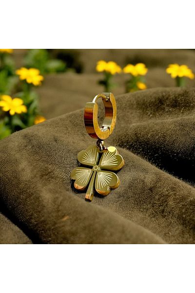 Housess Gold Steel Dangle Earrings