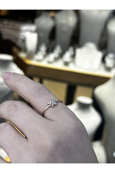 Gencay Kuyumculuk Zirkon Taşlı 14 Ayar Yıldız Yüzük