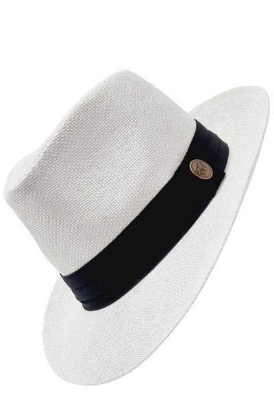 Mood Agenda Unisex Μαύρο Ψάθινο Καπέλο Fedora - Λεπτομερές ρίγες