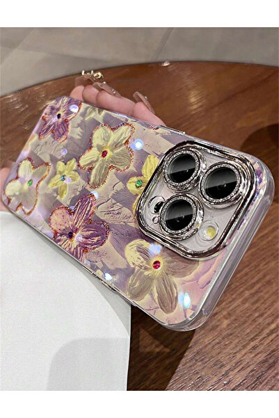 FİŞNEİLETİŞİM İPHONE 14 PROMAX UYUMLU SİMLİ LENS KORUYUCULU LİLA GOLD KILIF