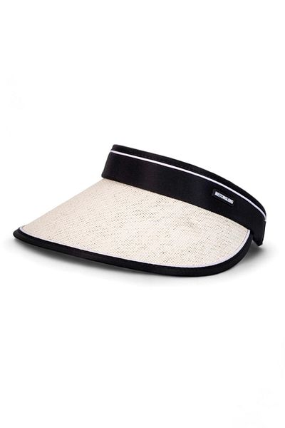 Eke Tekstil Straw Hat - White Visor, Sunscreen Visor
