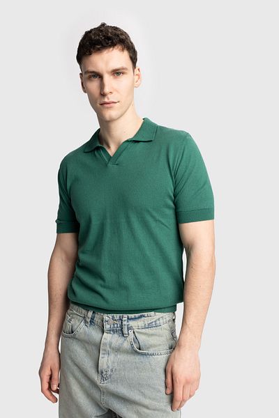 GIESTO Πλεκτό μπλουζάκι Polo Neck